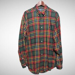 Polo Ralph Lauren shirt Mens Large Plaid Long Sleeve Button Down Pre Owned